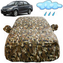 Autofact Etios Car Cover - FlexGuard - Waterproof Car Body Cover for Toyota Etios - With Mirror Pockets, Triple Stitched, Bottom Fully Elastic, Adjustable Belt and Buckle (Camouflage)