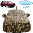 Autofact WRV Car Cover - FlexGuard - Waterproof Car Body Cover for Honda WRV - With Mirror & Antenna Pockets, Triple Stitched, Bottom Fully Elastic, Adjustable Belt and Buckle (Camouflage)
