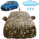 Autofact Rapid Car Cover - FlexGuard - Waterproof Car Body Cover for Skoda Rapid - With Mirror & Antenna Pockets, Triple Stitched, Bottom Fully Elastic, Adjustable Belt and Buckle (Camouflage)