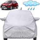 Autofact i20 Active Car Cover - FlexGuard - Waterproof Car Body Cover for Hyundai i20 Active - With Mirror & Antenna Pockets, Triple Stitched, Bottom Fully Elastic, Adjustable Belt and Buckle (Silver)