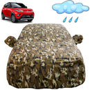 Autofact KUV100 Car Cover - FlexGuard - Waterproof Car Body Cover for Mahindra KUV100 - With Mirror Pockets, Triple Stitched, Bottom Fully Elastic, Adjustable Belt and Buckle (Camouflage)