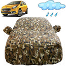 Autofact Punto Car Cover - FlexGuard - Waterproof Car Body Cover for Fiat Punto - With Mirror Pockets, Triple Stitched, Bottom Fully Elastic, Adjustable Belt and Buckle (Camouflage)