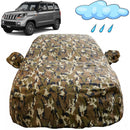 Autofact TUV 300 Car Cover - FlexGuard - Waterproof Car Body Cover for Mahindra TUV 300 - With Mirror Pockets, Triple Stitched, Bottom Fully Elastic, Adjustable Belt and Buckle (Camouflage)