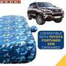 Autofact Fortuner Car Cover - TearTough - Dog Proof / Waterproof Car Body Cover for Toyota Fortuner - With Mirror Pockets, Triple Stitched, Bottom Fully Elastic, Adjustable Belt and Buckle (Airforce Blue 4x4)