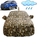 Autofact Ecosport Car Cover - FlexGuard - Waterproof Car Body Cover for Ford Ecosport - With Mirror & Antenna Pockets, Triple Stitched, Bottom Fully Elastic, Adjustable Belt and Buckle (Camouflage)