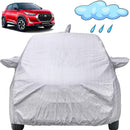 Autofact Magnite Car Cover - FlexGuard - Waterproof Car Body Cover for Nissan Magnite - With Mirror & Antenna Pockets, Triple Stitched, Bottom Fully Elastic, Adjustable Belt and Buckle (Silver)