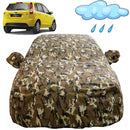 Autofact Figo Old Model Car Cover - FlexGuard - Waterproof Car Body Cover for Ford Figo Old Model - With Mirror Pockets, Triple Stitched, Bottom Fully Elastic, Adjustable Belt and Buckle (Camouflage)