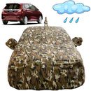 Autofact Jazz Car Cover - FlexGuard - Waterproof Car Body Cover for Honda Jazz - With Mirror & Antenna Pockets, Triple Stitched, Bottom Fully Elastic, Adjustable Belt and Buckle (Camouflage)