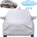 Autofact Old i20 Car Cover - FlexGuard - Waterproof Car Body Cover for Hyundai Old i20 - With Mirror & Antenna Pockets, Triple Stitched, Bottom Fully Elastic, Adjustable Belt and Buckle (Silver)