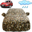 Autofact Spark Car Cover - FlexGuard - Waterproof Car Body Cover for Chevrolet Spark - With Mirror Pockets, Triple Stitched, Bottom Fully Elastic, Adjustable Belt and Buckle (Camouflage)