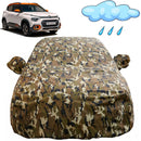 Autofact C3 Car Cover - FlexGuard - Waterproof Car Body Cover for Citroen C3 - With Mirror Pockets, Triple Stitched, Bottom Fully Elastic, Adjustable Belt and Buckle (Camouflage)