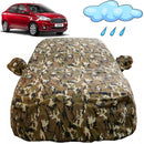 Autofact Figo Aspire Car Cover - FlexGuard - Waterproof Car Body Cover for Ford Figo Aspire - With Mirror Pockets, Triple Stitched, Bottom Fully Elastic, Adjustable Belt and Buckle (Camouflage)