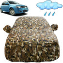 Autofact Verito Car Cover - FlexGuard - Waterproof Car Body Cover for Mahindra Verito - With Mirror Pockets, Triple Stitched, Bottom Fully Elastic, Adjustable Belt and Buckle (Camouflage)