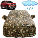 Autofact Hector Car Cover - FlexGuard - Waterproof Car Body Cover for MG Hector - With Mirror Pockets, Triple Stitched, Bottom Fully Elastic, Adjustable Belt and Buckle (Camouflage)