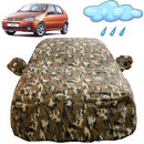 Autofact Palio Car Cover - FlexGuard - Waterproof Car Body Cover for Fiat Palio - With Mirror Pockets, Triple Stitched, Bottom Fully Elastic, Adjustable Belt and Buckle (Camouflage)