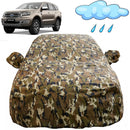 Autofact Endeavour Car Cover - FlexGuard - Waterproof Car Body Cover for Ford Endeavour - With Mirror Pockets, Triple Stitched, Bottom Fully Elastic, Adjustable Belt and Buckle (Camouflage)