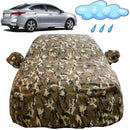 Autofact NexGen Verna Car Cover - FlexGuard - Waterproof Car Body Cover for Hyundai NexGen Verna - With Mirror Pockets, Triple Stitched, Bottom Fully Elastic, Adjustable Belt and Buckle (Camouflage)