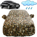 Autofact Linea Car Cover - FlexGuard - Waterproof Car Body Cover for Fiat Linea - With Mirror Pockets, Triple Stitched, Bottom Fully Elastic, Adjustable Belt and Buckle (Camouflage)