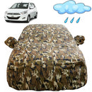 Autofact i10 Car Cover - FlexGuard - Waterproof Car Body Cover for Hyundai i10 - With Mirror Pockets, Triple Stitched, Bottom Fully Elastic, Adjustable Belt and Buckle (Camouflage)
