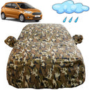 Autofact Figo Car Cover - FlexGuard - Waterproof Car Body Cover for Ford Figo - With Mirror Pockets, Triple Stitched, Bottom Fully Elastic, Adjustable Belt and Buckle (Camouflage)