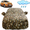Autofact Micra Car Cover - FlexGuard - Waterproof Car Body Cover for Nissan Micra - With Mirror Pockets, Triple Stitched, Bottom Fully Elastic, Adjustable Belt and Buckle (Camouflage)