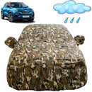 Autofact Kiger Car Cover - FlexGuard - Waterproof Car Body Cover for Renualt Kiger - With Mirror Pockets, Triple Stitched, Bottom Fully Elastic, Adjustable Belt and Buckle (Camouflage)