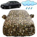 Autofact 5 Series Car Cover - FlexGuard - Waterproof Car Body Cover for BMW 5 Series - With Mirror Pockets, Triple Stitched, Bottom Fully Elastic, Adjustable Belt and Buckle (Camouflage)