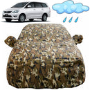 Autofact Innova Old Model Car Cover - FlexGuard - Waterproof Car Body Cover for Toyota Innova Old Model - With Mirror Pockets, Triple Stitched, Bottom Fully Elastic, Adjustable Belt and Buckle (Camouflage)