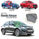 Autofact Vehicle specific Z Black Sunshades for Honda Amaze (2019-2023) – UV Protection, Privacy & Heat Control (Set of 4)