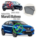 Autofact Vehicle specific Z Black Sunshades for Maruti Baleno (2015–2021) – UV Protection, Privacy & Heat Control (Set of 4)