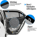 Autofact Vehicle specific Magnetic Car Sunshades for Maruti Baleno (2015-2021) – UV Protection, Heat Reduction, Privacy & Easy Installation (Set of 4 | Front 2 Half-Cut for Side Mirror Visibility, Rear 2 with Zippers)