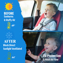 Autofact Vehicle specific Magnetic Car Sunshades for Maruti Baleno (2015-2021) – UV Protection, Heat Reduction, Privacy & Easy Installation (Set of 4 | Front 2 Half-Cut for Side Mirror Visibility, Rear 2 with Zippers)