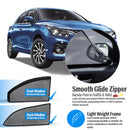 Autofact Vehicle specific Magnetic Car Sunshades for Maruti Baleno (2015-2021) – UV Protection, Heat Reduction, Privacy & Easy Installation (Set of 4 | Front with Zippers)