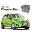Autofact Vehicle specific Z Black Sunshades for Chevrolet Beat | UV Protection, Privacy & Heat Control (Set of 4)