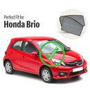 Autofact Vehicle specific Z Black Sunshades for Honda Brio – UV Protection, Privacy & Heat Control (Set of 4)