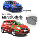 Autofact Vehicle specific Z Black Sunshades for Maruti Celerio (2014-2021) – UV Protection, Privacy & Heat Control (Set of 4)