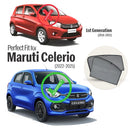 Autofact Vehicle specific Z Black Sunshades for Maruti Celerio (2021-2025) – UV Protection, Privacy & Heat Control (Set of 4)