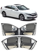 Autofact Vehicle specific Z Black Sunshades for Honda Civic – UV Protection, Privacy & Heat Control (Set of 4)