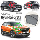 Autofact Vehicle specific Z Black Sunshades for Hyundai Creta (2015-2020) – UV Protection, Privacy & Heat Control (Set of 4)