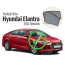Autofact Vehicle specific Z Black Sunshades for Hyundai Elantra | UV Protection, Privacy & Heat Control (Set of 4)