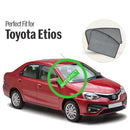 Autofact Vehicle specific Z Black Sunshades for Toyota Etios – UV Protection, Privacy & Heat Control (Set of 4)