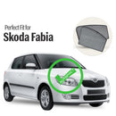 Autofact Vehicle specific Z Black Sunshades for Skoda Fabia – UV Protection, Privacy & Heat Control (Set of 4)