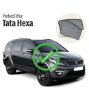 Autofact Vehicle specific Z Black Sunshades for Tata Hexa – UV Protection, Privacy & Heat Control (Set of 4)