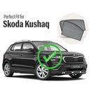 Autofact Vehicle specific Z Black Sunshades for Skoda Kushaq – UV Protection, Privacy & Heat Control (Set of 4)