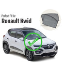 Autofact Vehicle specific Z Black Sunshades for Renault Kwid – UV Protection, Privacy & Heat Control (Set of 4)