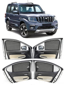 Autofact Vehicle specific Z Black Sunshades for Mahindra Scorpio (2014-2021) – UV Protection, Privacy & Heat Control (Set of 4)