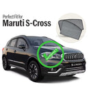 Autofact Vehicle specific Z Black Sunshades for Maruti Scross – UV Protection, Privacy & Heat Control (Set of 4)