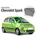 Autofact Vehicle specific Z Black Sunshades for Chevrolet Spark | UV Protection, Privacy & Heat Control (Set of 4)