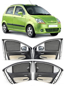 Autofact Vehicle specific Z Black Sunshades for Chevrolet Spark | UV Protection, Privacy & Heat Control (Set of 4)