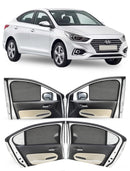 Autofact Vehicle specific Z Black Sunshades for Hyundai Verna (2011-2017) – UV Protection, Privacy & Heat Control (Set of 4)